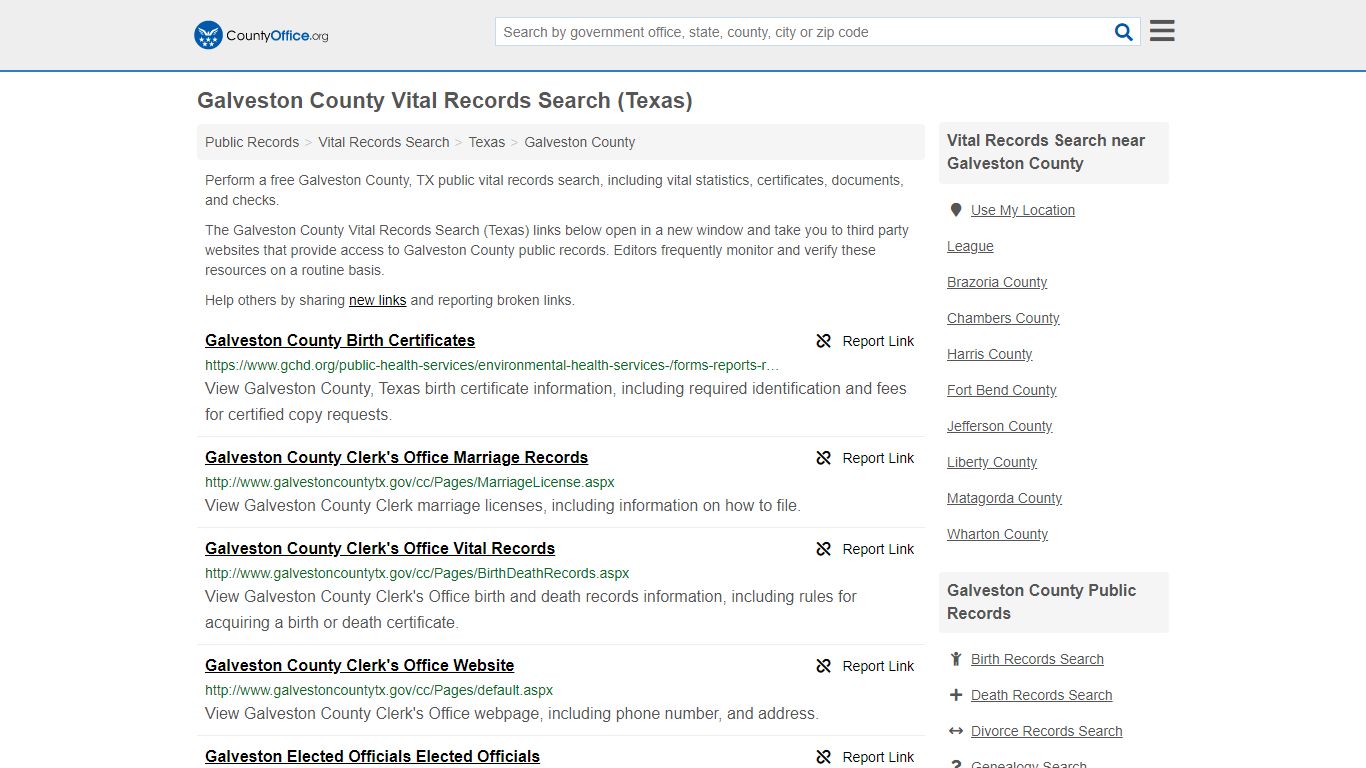 Vital Records Search - Galveston County, TX (Birth, Death ...